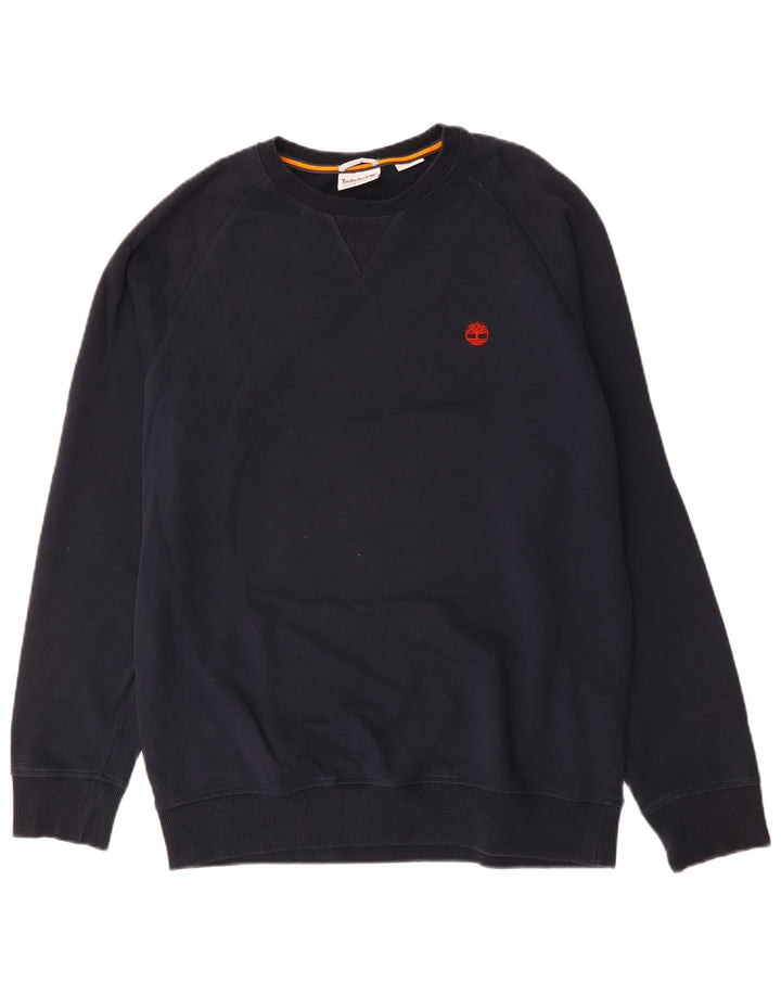 Timberland Hombre Regular Fit Sudadera Jumper Grande Azul Marino Algodón