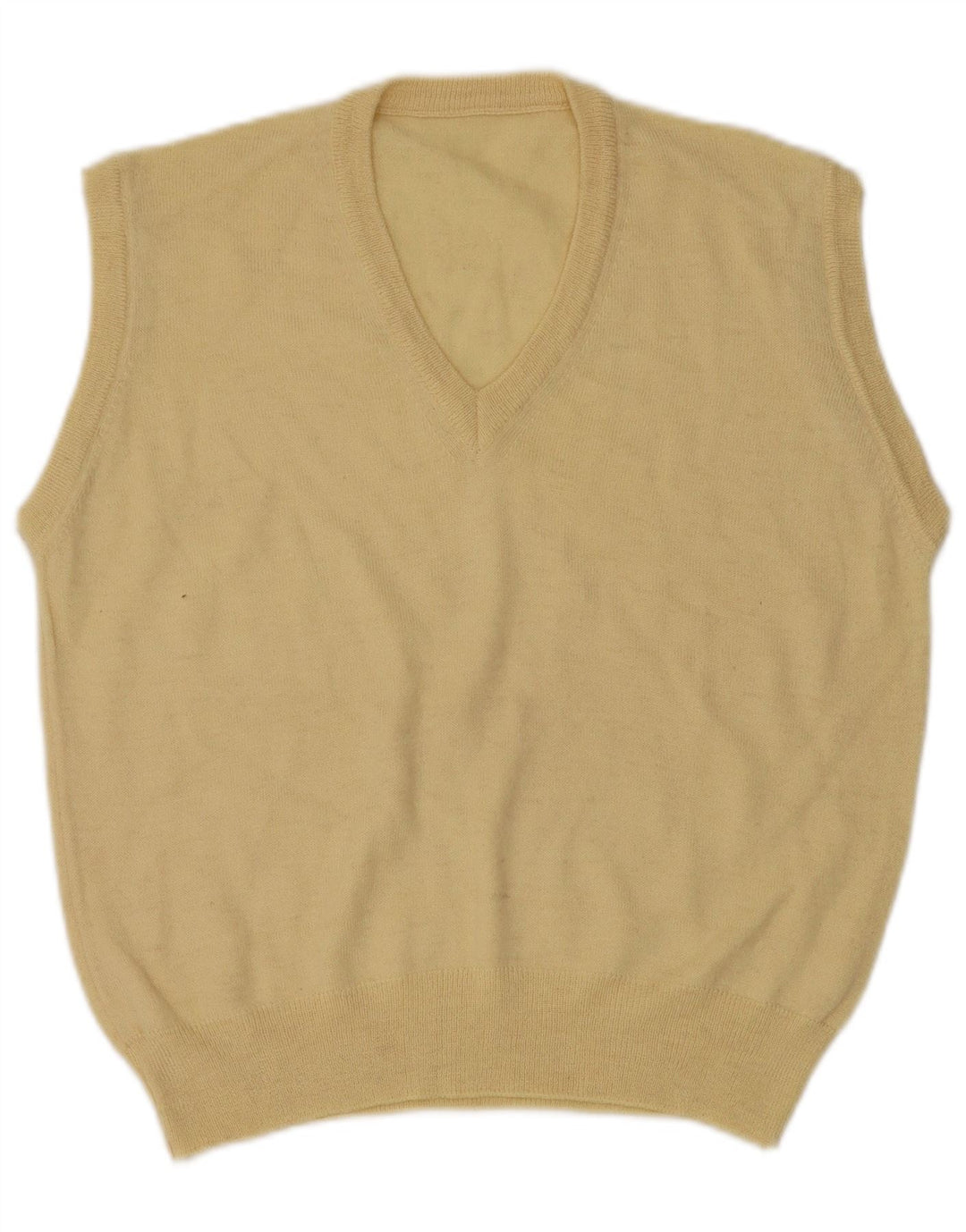 VINTAGE Chaleco para hombre Camiseta sin mangas Amarillo medio