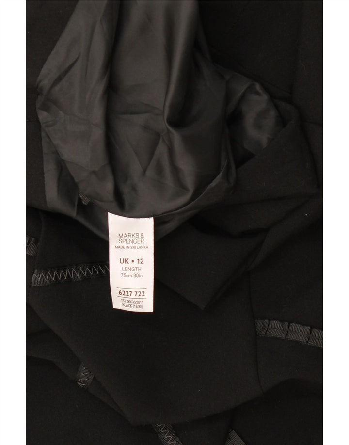 Marks & Spencer Falda Acampanada para Mujer UK 12 Medium W34 Negro Geométrico