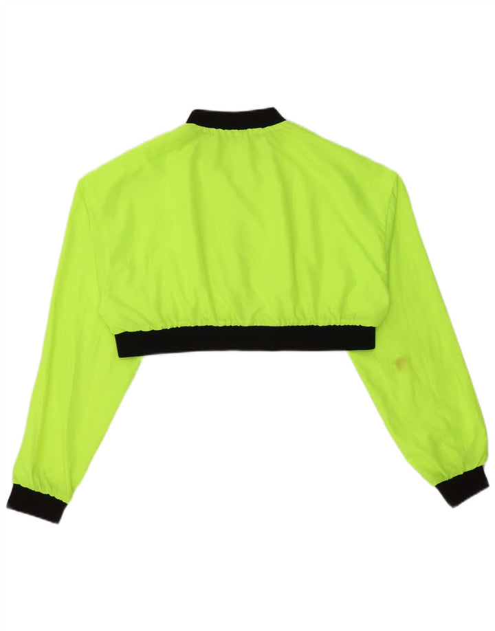 Zara Mujer Crop Chándal Top Chaqueta UK 44 Medio Amarillo Colorblock