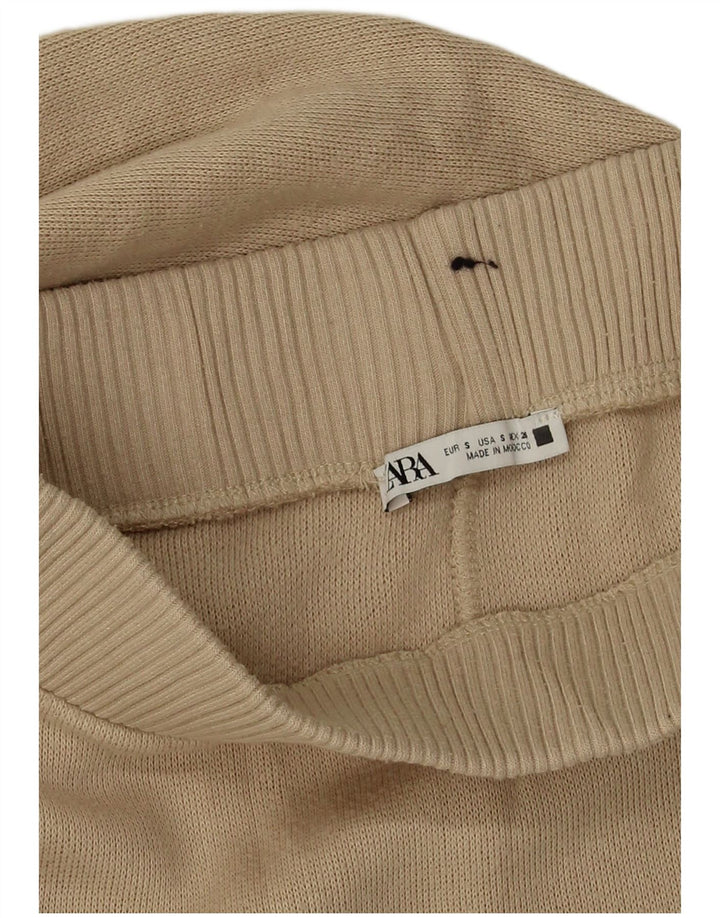 Zara Mujer Falda Acampanada De Punto Small W26 Viscosa Beige