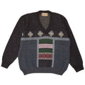 South Coast Hombre Jersey con Cuello en V Jersey Grande Multicolor Geométrico