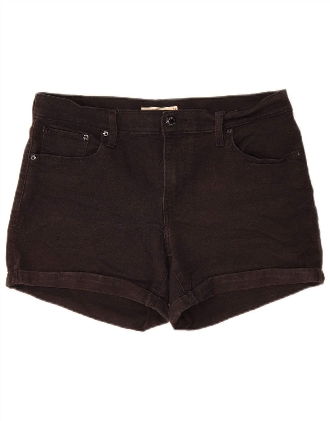 LEVI'S Pantalones cortos vaqueros de talle medio para mujer W31 Algodón negro mediano