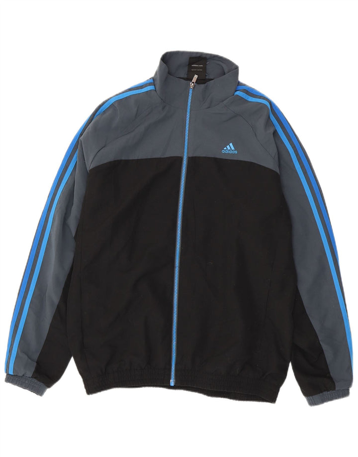 ADIDAS Mens Climalite Chándal Top Chaqueta Reino Unido 42/44 Grande Negro
