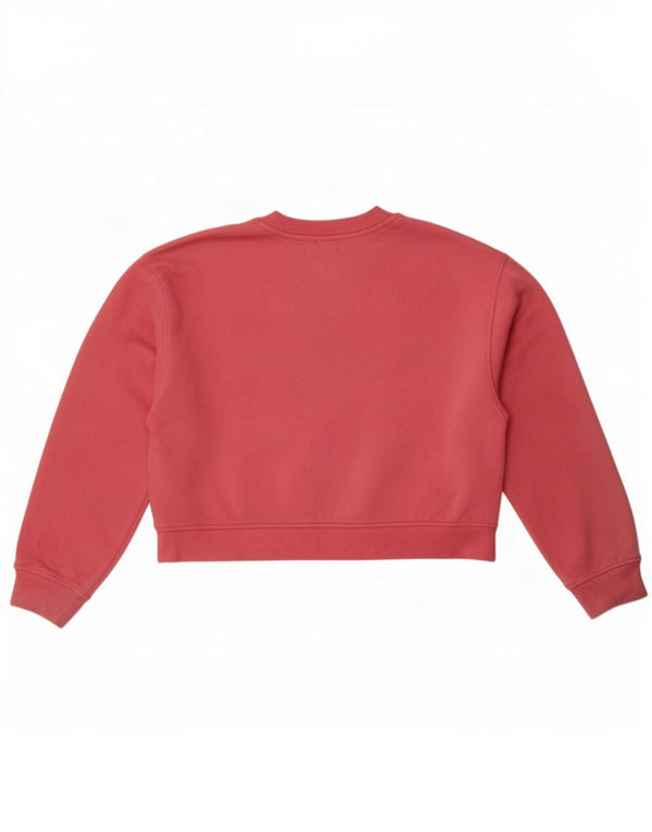 Zara Mujer Crop Sudadera Jumper UK 46 Grande Rosa Algodón