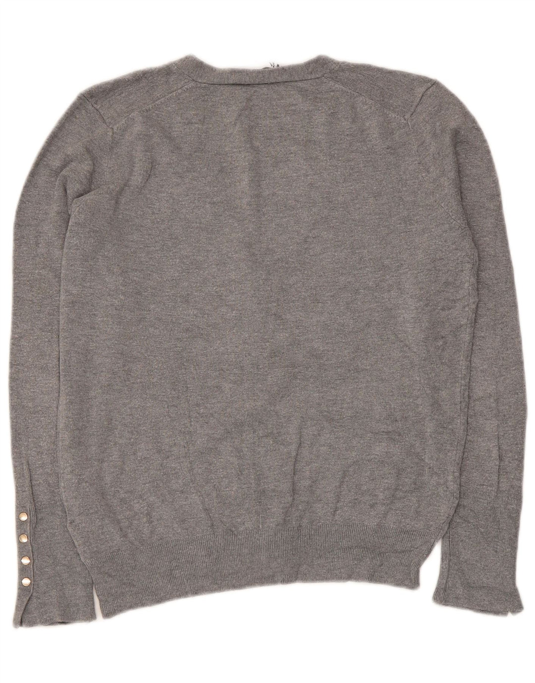 Zara Mujer Cárdigan Suéter UK 44 Grande Viscosa Gris