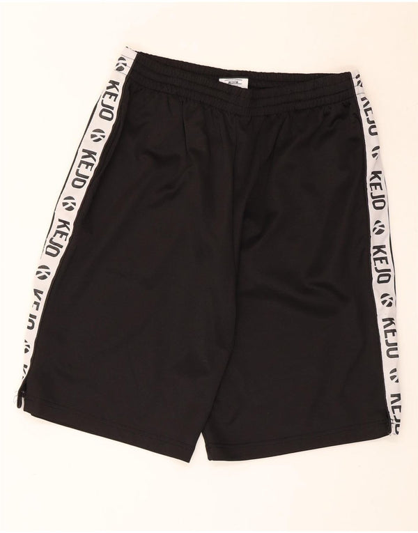 Kejo Mens Graphic Sport Shorts Medium Black Colorblock Poliéster