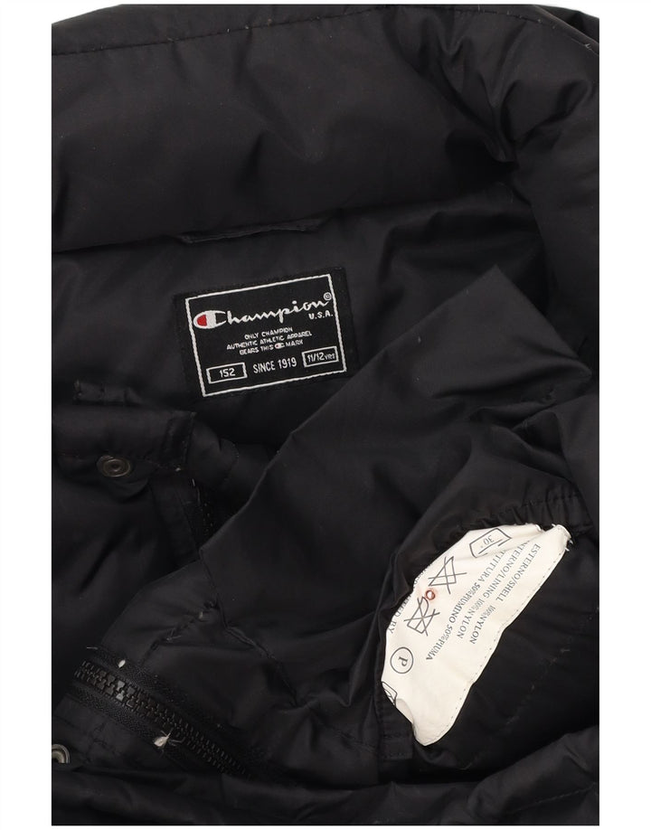 CHAMPION Chaqueta acolchada con capucha para niño 11-12 años Negro Poliéster