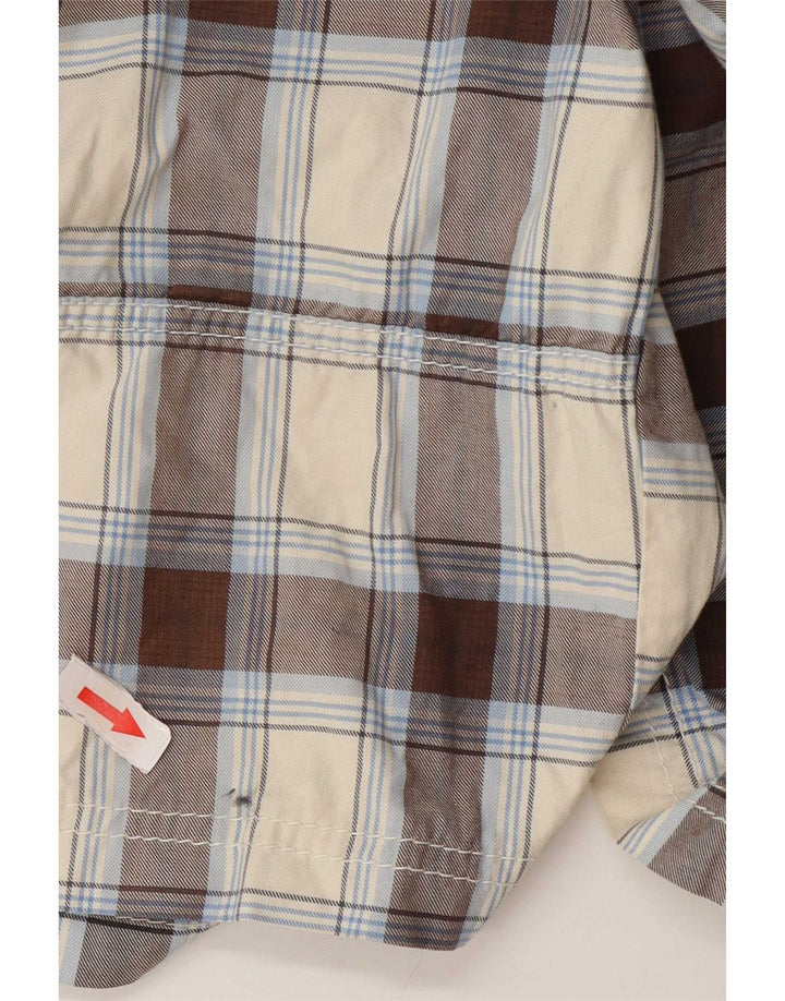 Brax Pantalones cortos tipo cargo para hombre W36 Large Beige Check Cotton