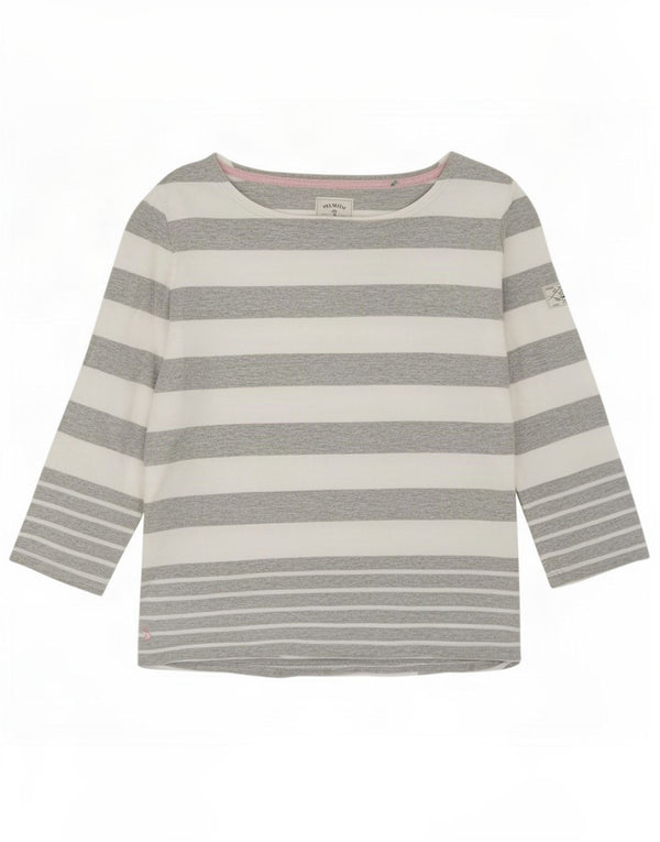 Joules Top para mujer manga 3/4 UK 46 Algodón a rayas gris grande