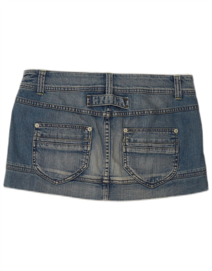 Benetton Minifalda Vaquera IT 42 Medium W32 Azul Algodón