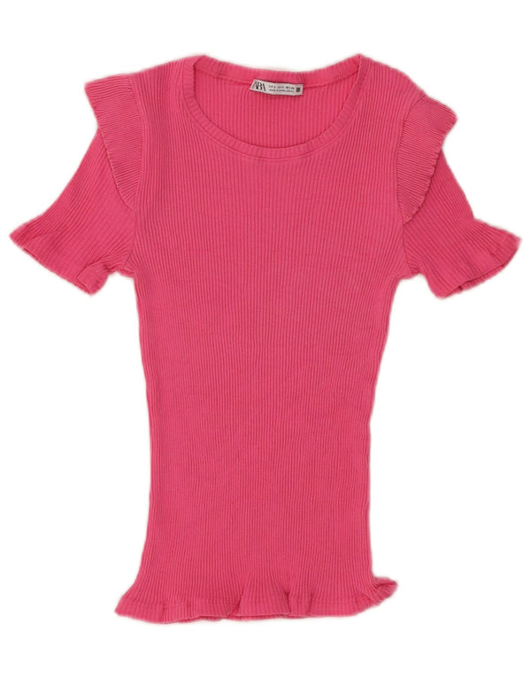 Zara Mujer Blusa Top UK 8 Small Rosa