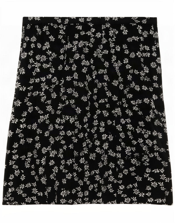 Falda plisada vintage para mujer 2XL W40 negro floral