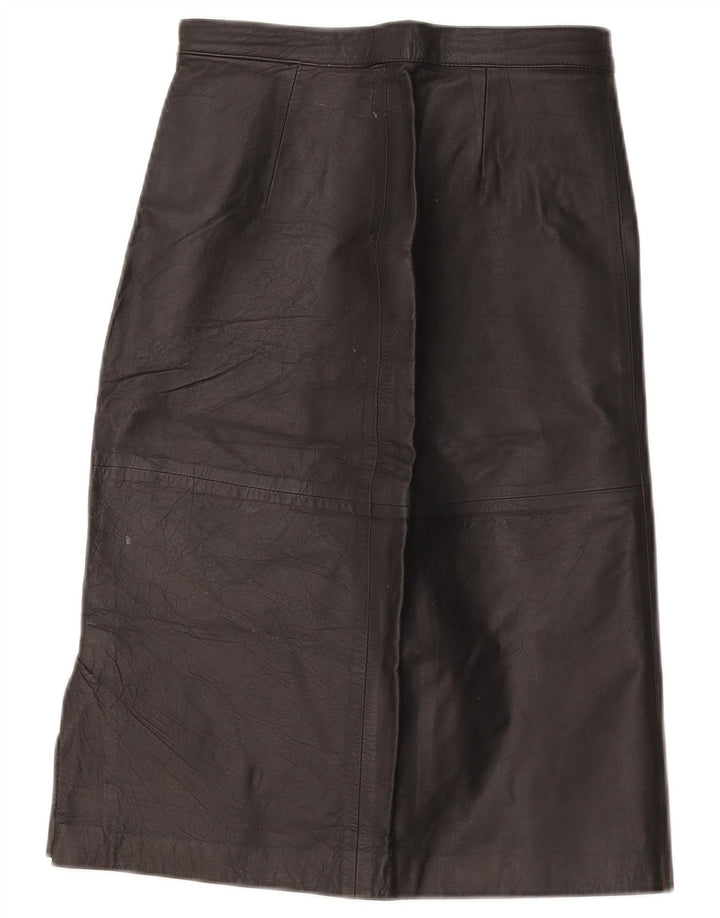 Falda de cuero vintage para mujer W28 Negro medio