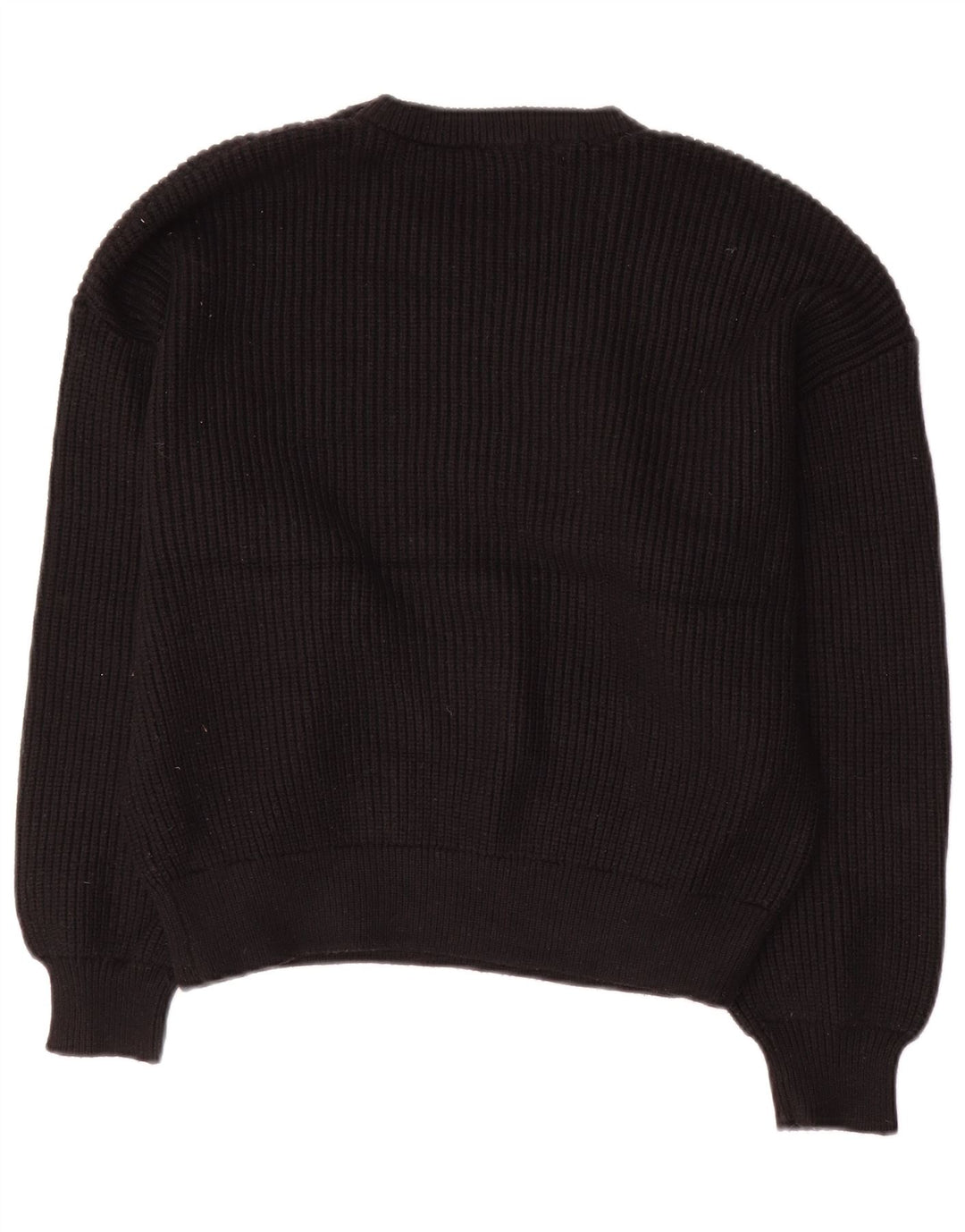 Zara - Jersey de cuello redondo para mujer, talla 40, talla mediana, viscosa negra