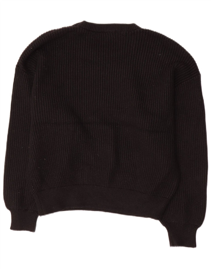 Zara - Jersey de cuello redondo para mujer, talla 40, talla mediana, viscosa negra