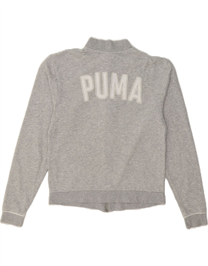 PUMA Womens Graphic Tracksuit Top Jacket UK 12 Medium Grey Cotton Vintage Puma and Second-Hand Puma from Messina Hembry 