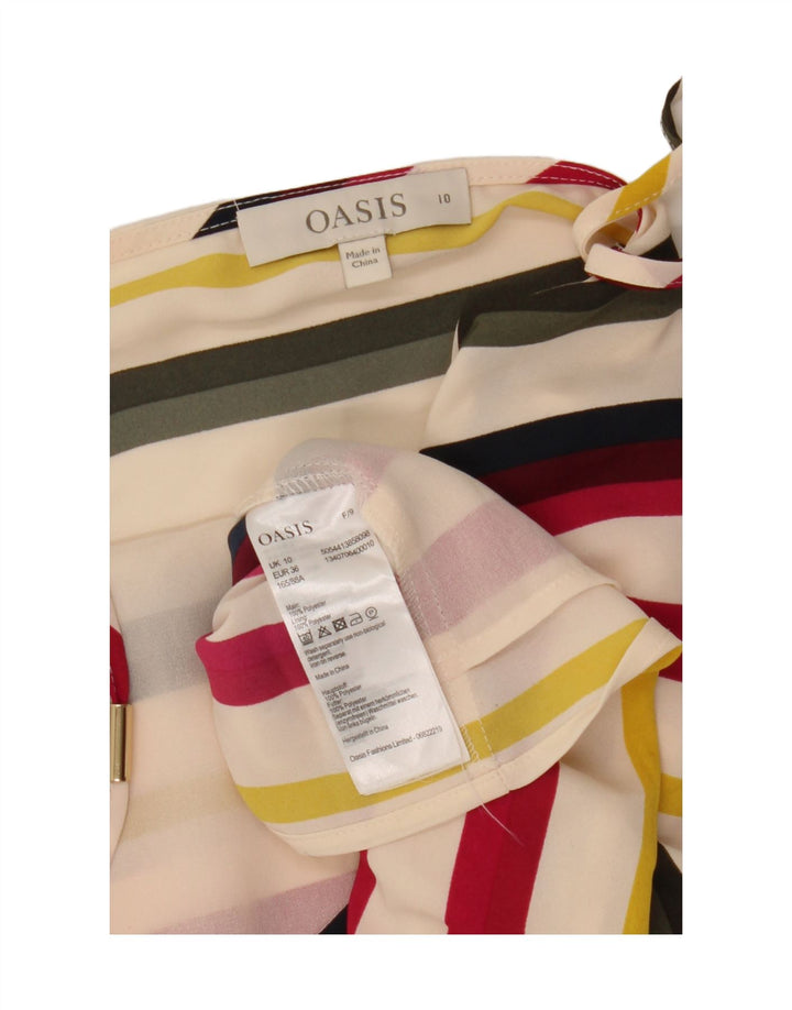 Oasis Top corto de tirantes para mujer UK 10 Small Poliéster a rayas multicolor