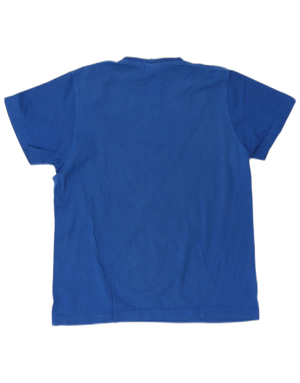 Adidas Hombre Camiseta Gráfica Top Algodón Azul Medio