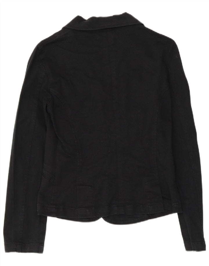 Zara Mujer Trafaluc Chaqueta Blazer De 2 Botones Reino Unido 44 Grande Algodón Negro