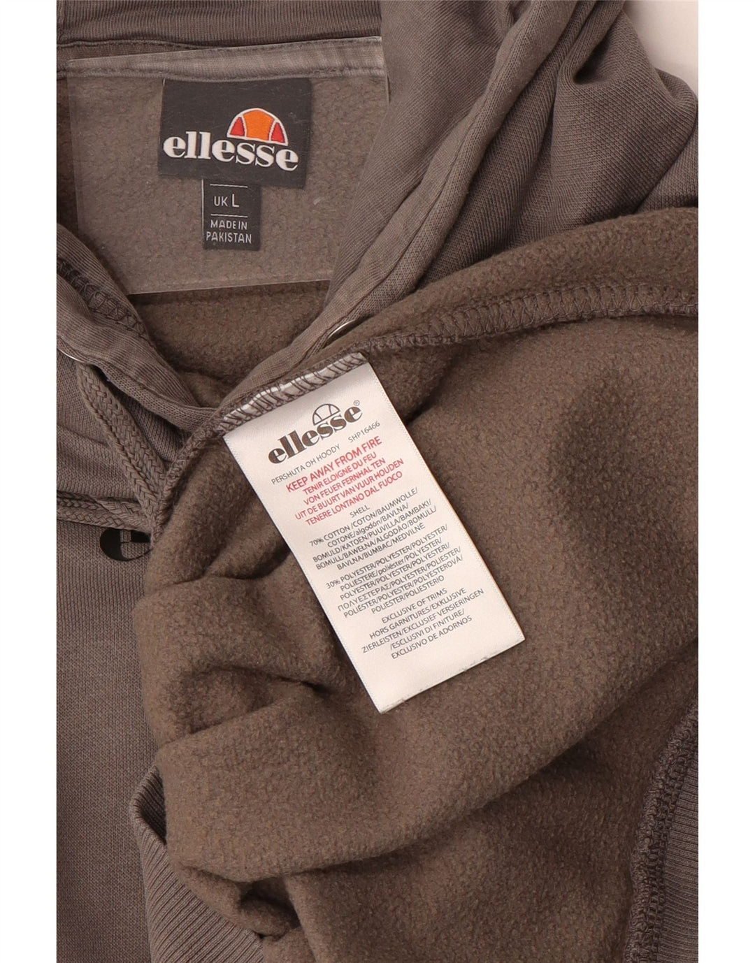 Ellesse Hombre Graphic Sudadera con capucha Jumper Large Gris Algodón