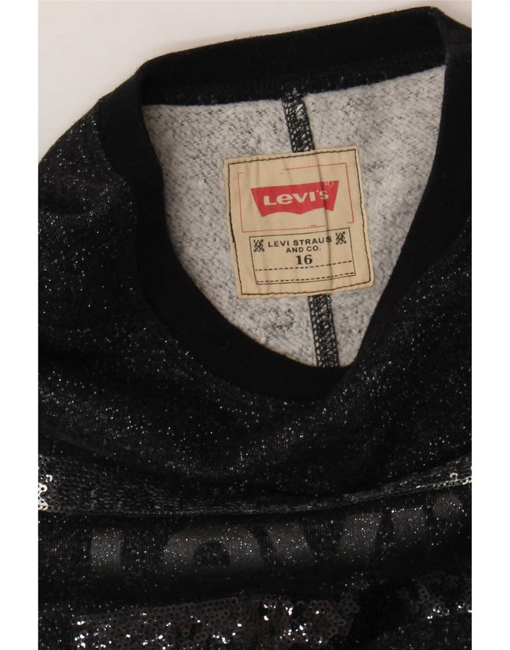 Levi's Sudadera con gráfico para niña Jumper 15-16 años Negro