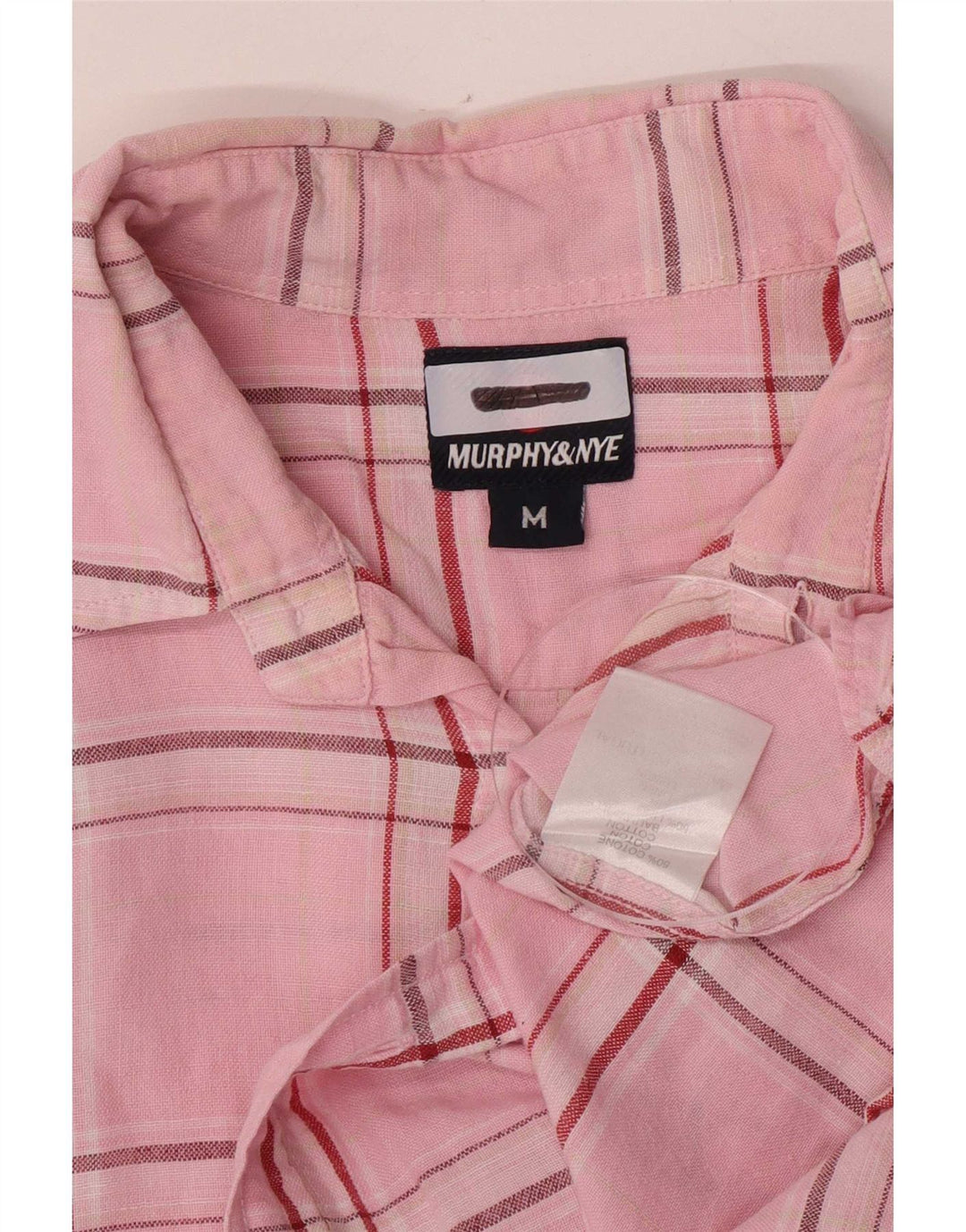 Murphy & Nye Camisa para hombre de algodón a cuadros rosa medio
