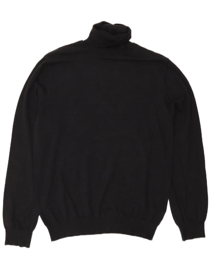 French Connection Suéter tipo jersey con cuello vuelto para mujer UK 44 Mediano Algodón negro