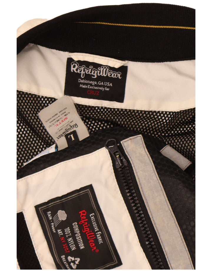 Refrigiwear Chaqueta impermeable para hombre UK 40 Large Off White Colourblock Nylon