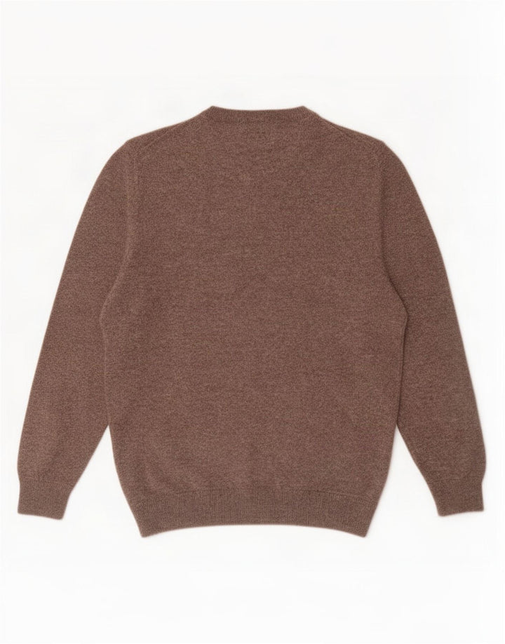 Magee Jersey De Cuello Redondo Para Hombre De Cachemira Moteada Marrón Medio