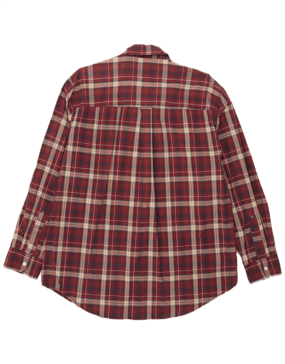 Chaps Camisa para hombre grande de algodón a cuadros burdeos