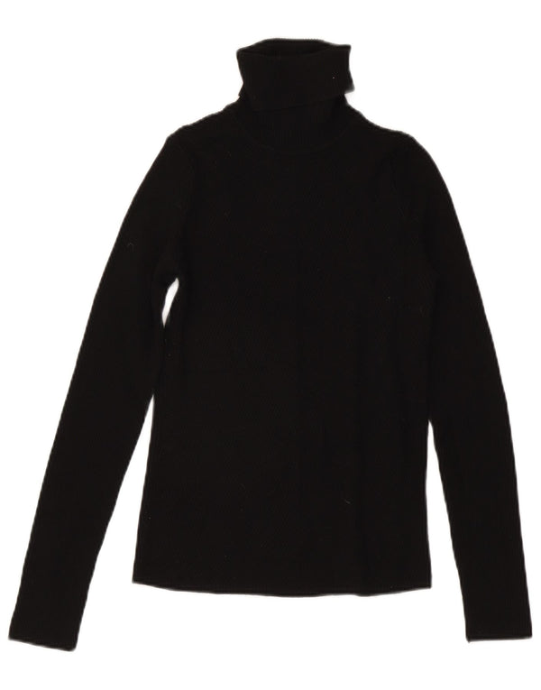 Zara Blusa con cuello vuelto para mujer UK 42 Medium Black Viscosa