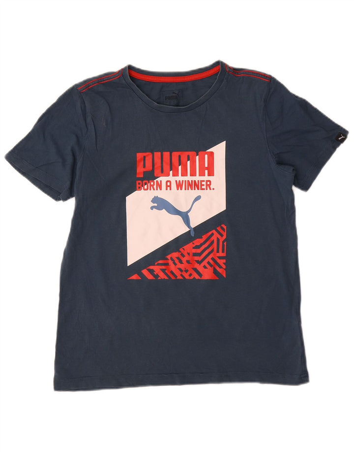 PUMA Camiseta gráfica para niño 11-12 años Azul marino