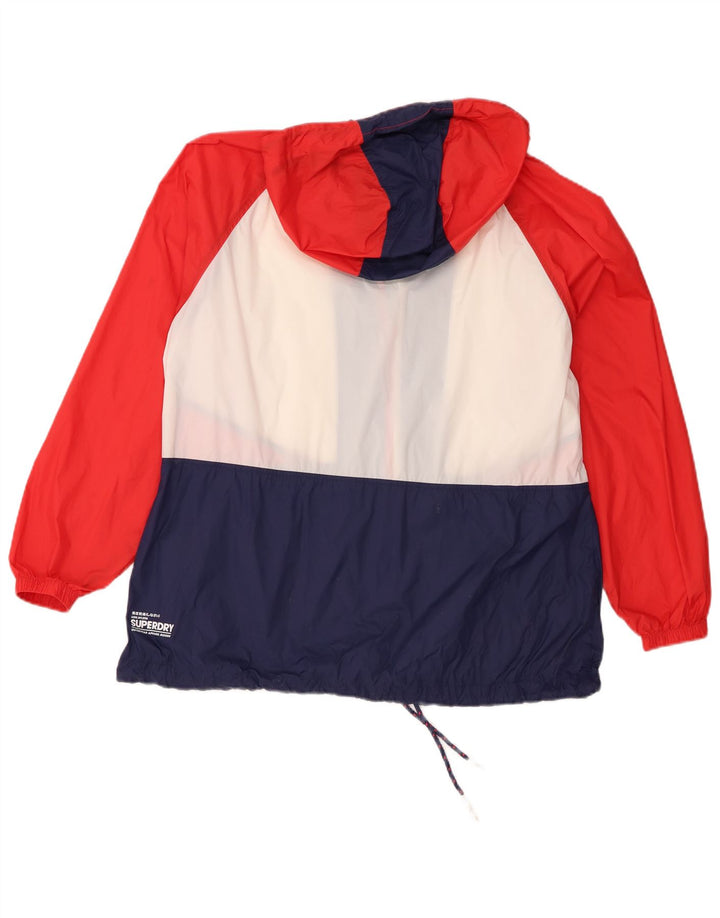 Superdry Chaqueta impermeable con gráfico extragrande para mujer, talla 40, talla pequeña, multicolor