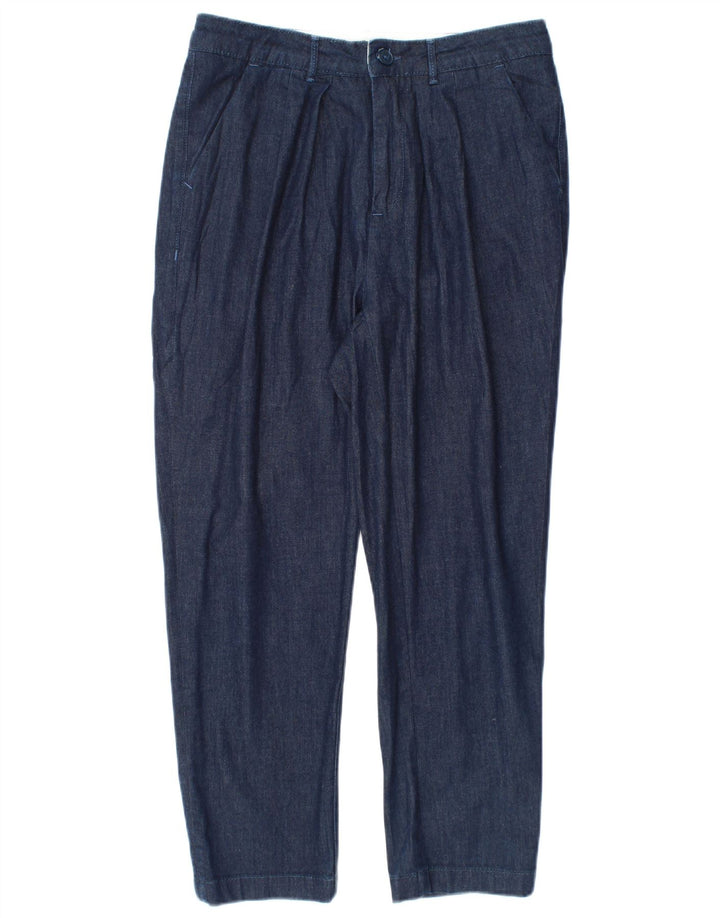 Pantalones cortos con pinzas para mujer Rifle W28 L24 Azul marino