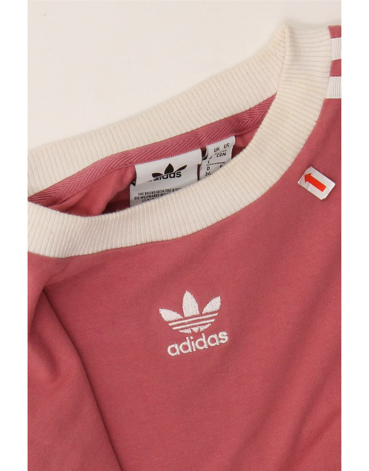 ADIDAS Camiseta de manga larga para mujer UK 8 Pequeño Algodón rosa