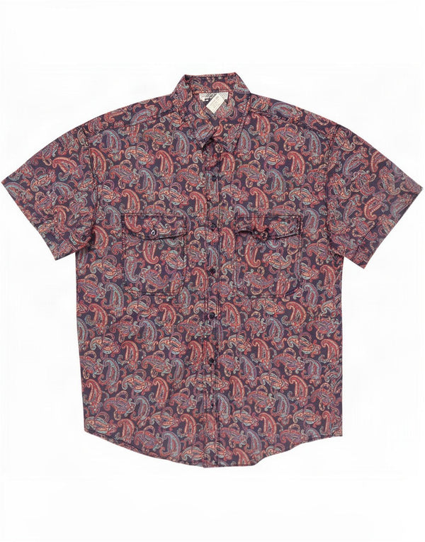 Marnie West Camisa De Manga Corta Para Hombre 2XL Seda Paisley Multicolor