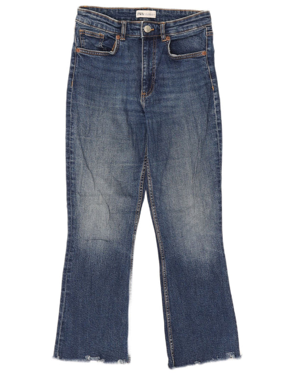 Zara Mujer Crop Bootcut Jeans EU 38 Small W28 L25 Azul