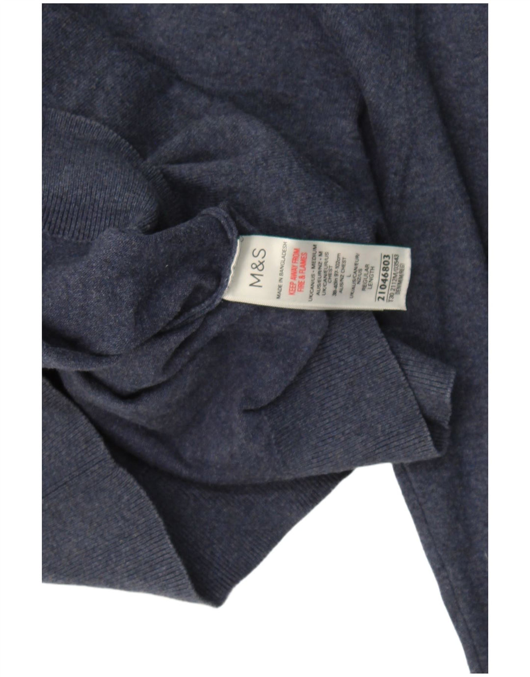 Marks & Spencer Jersey tipo polo para hombre con cuello tipo polo de algodón azul marino mediano