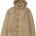 Alberto Aspesi Chaqueta acolchada extragrande con capucha para mujer UK 8 Small Beige