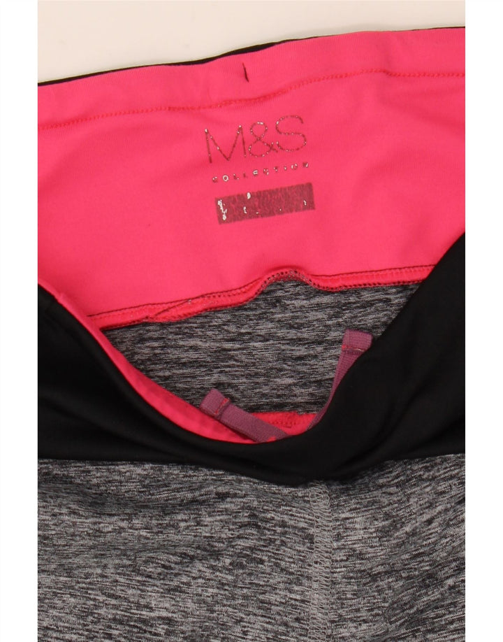 MARKS & SPENCER Leggings capri para mujer UK 40 Pequeño gris Colorblock
