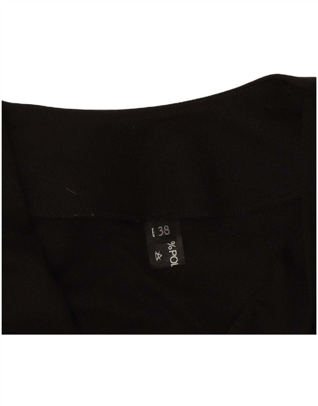 Blusa vintage de manga larga para mujer Top IT 38 XS Poliéster negro