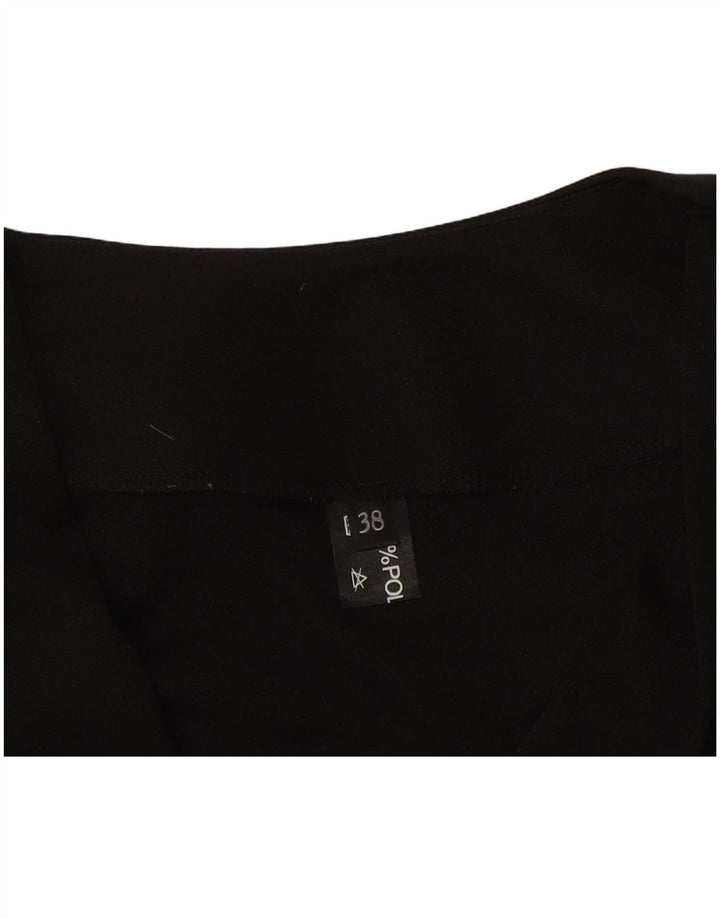 Blusa vintage de manga larga para mujer Top IT 38 XS Poliéster negro