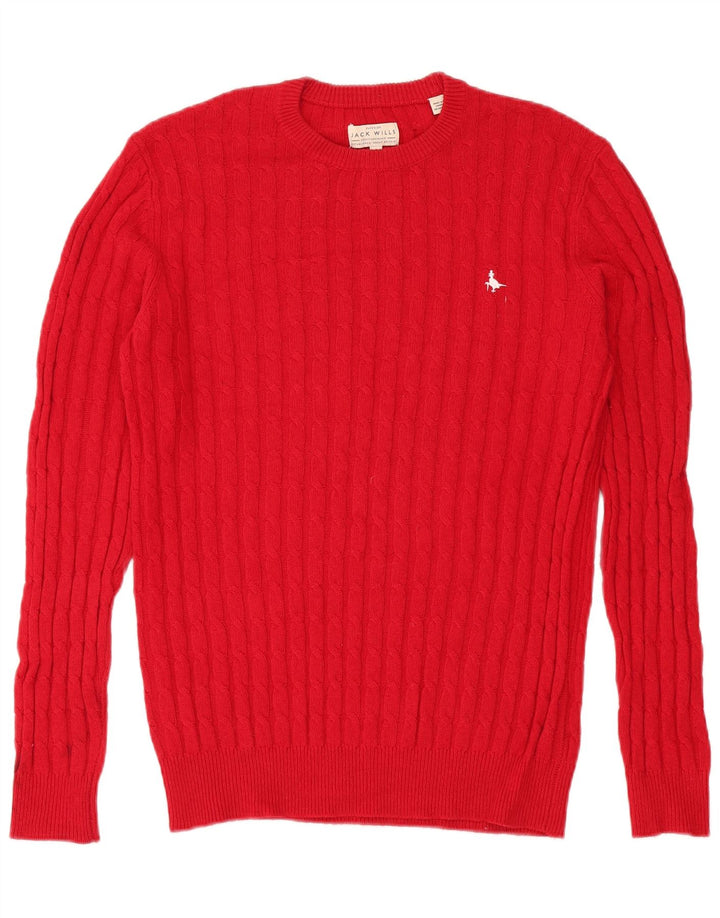 Jack Wills Jersey De Cuello Redondo Para Hombre Pequeño De Lana Roja