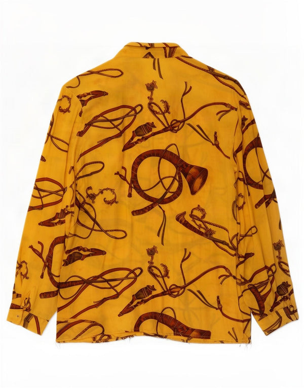 Vintage Womens Abstract Pattern Shirt Blouse IT 46 Large Yellow