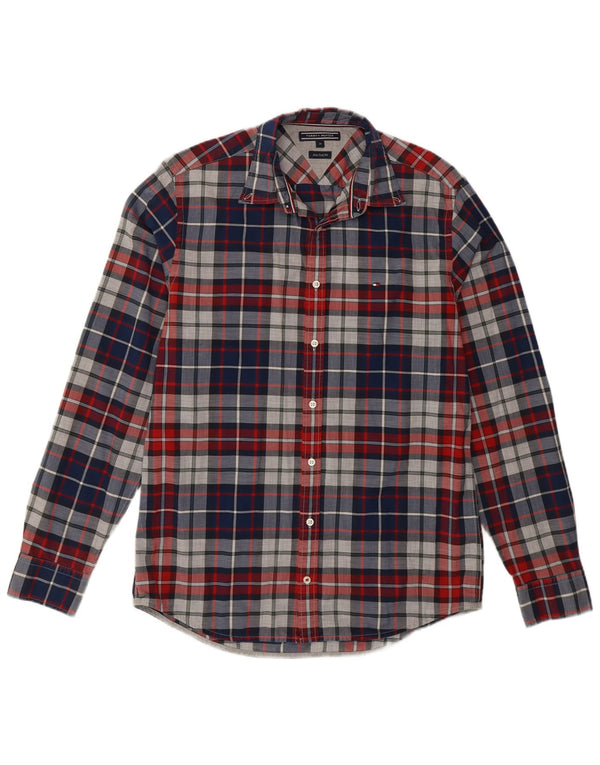Camisa Tommy Hilfiger New York Fit de algodón a cuadros en azul medio
