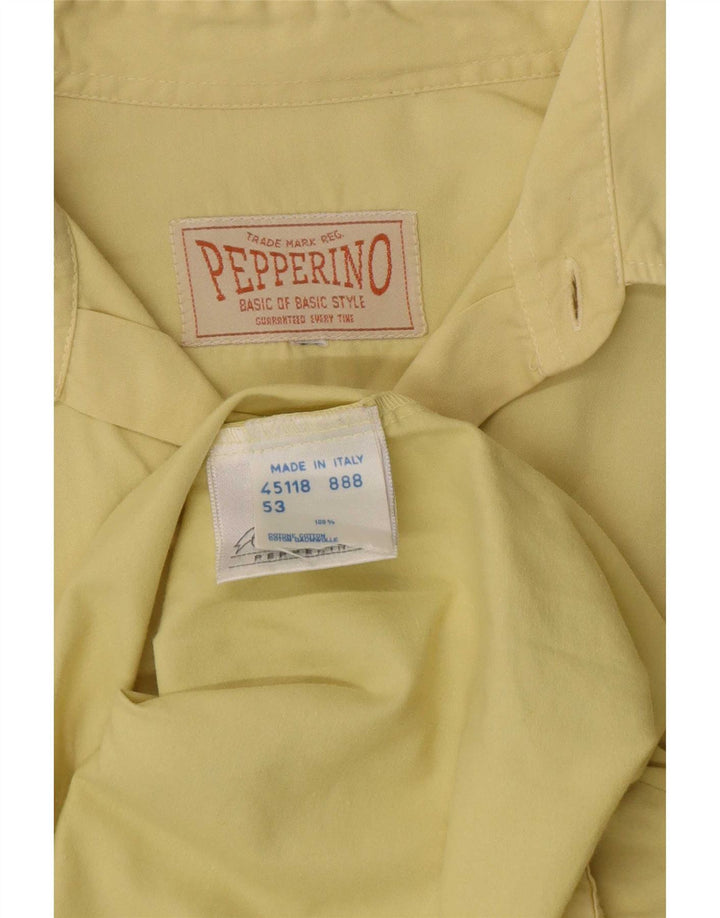 Camisa Pepperino Hombre Grande Algodón Amarillo