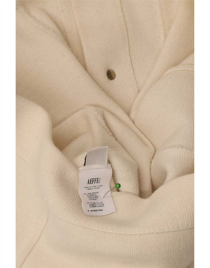 Moschino Cárdigan para Mujer UK 8 Small Off White Wool