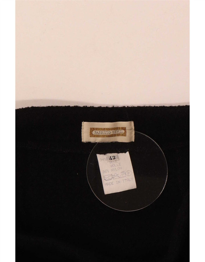 Fabrizio Lenzi Falda cruzada para mujer IT 42 Medium W26 Lana negra