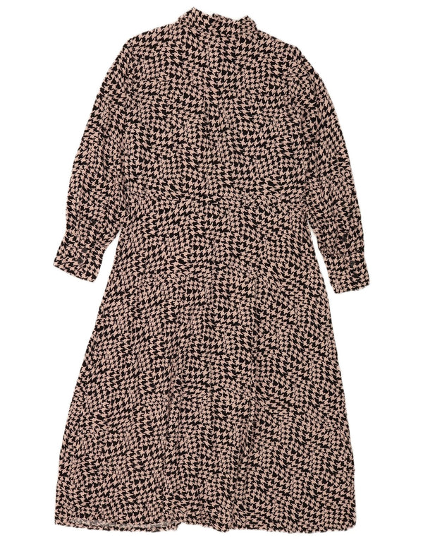 Marks & Spencer Womens Shirt Dress UK 14 Large Black Houndstooth